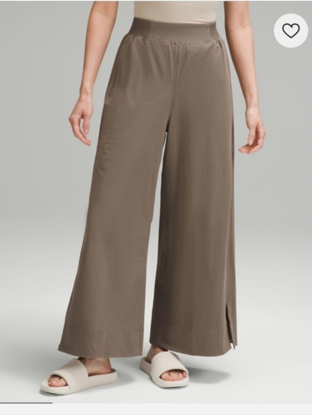 Lululemon Stretch Woven High-Rise Wide-Leg Cropped Pants Olive Green Size 4 Asia - Picture 3 of 4